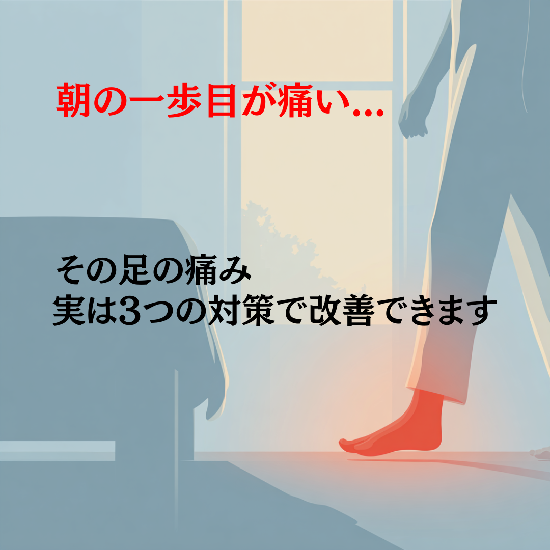 朝の一歩目が痛い...その足の痛み、実は3つの対策で改善できます